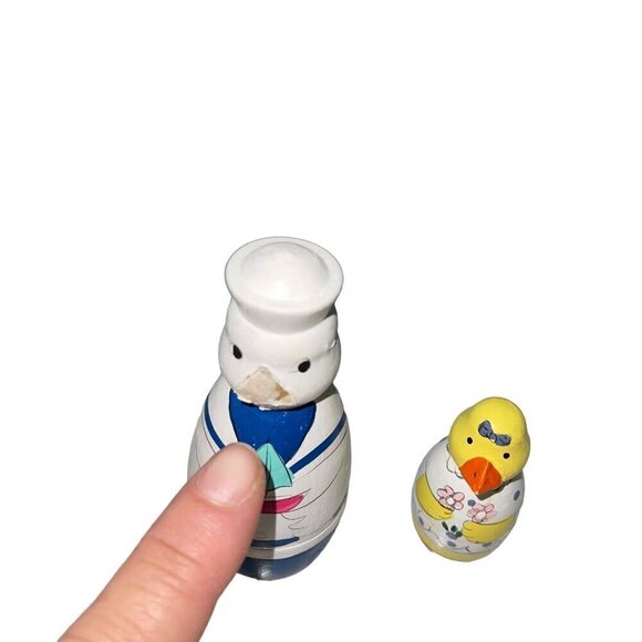 Vintage Mother Goose Children Fairy Tale Matryoshka Nesting Doll Set of 3 - Picture 6 of 10